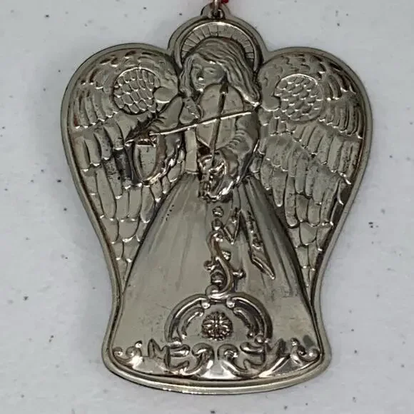 VTG Towle Sterling Silver Christmas Ornament Only Angel 1994 4th Edition 3.5” - Picture 4 of 8